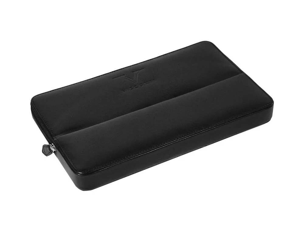 Visconti Accesorios Pen Case, Leather, 12 Writing Instruments, Black, KL40-12 - Image 2