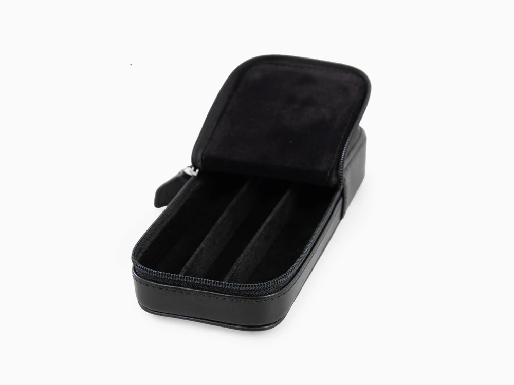 Visconti Accesorios Pen Case, Leather, 3 Writing Instruments, Black, KL40-03 - Image 6