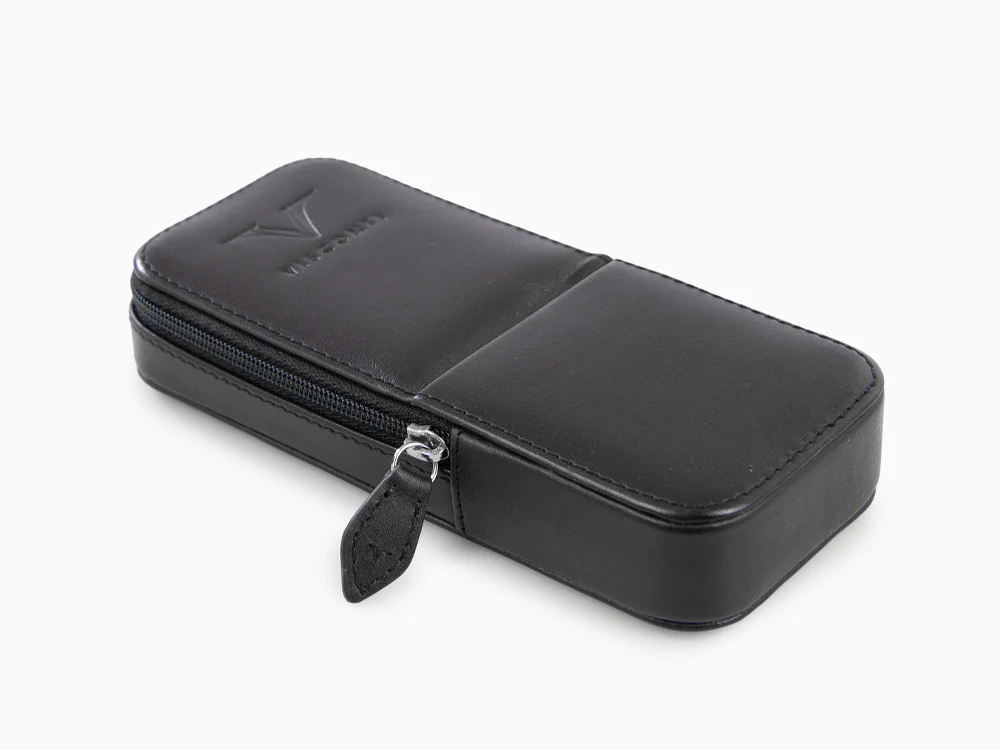 Visconti Accesorios Pen Case, Leather, 3 Writing Instruments, Black, KL40-03 - Image 9