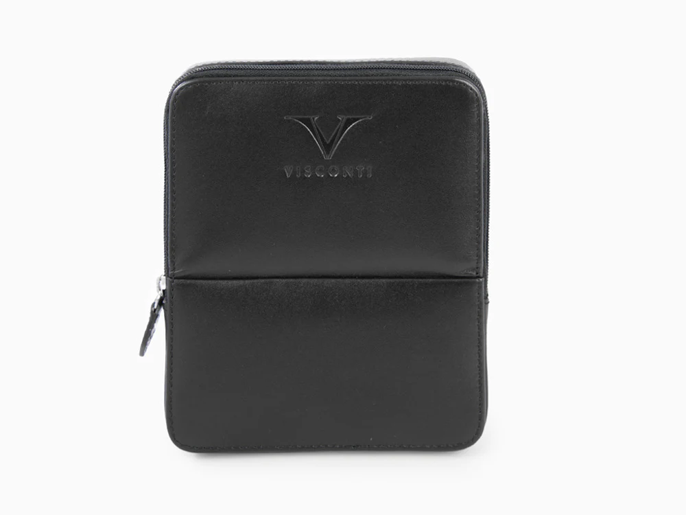 Visconti Accesorios Pen Case, Leather, 6 Writing Instruments, Black, KL40-06 - Image 2