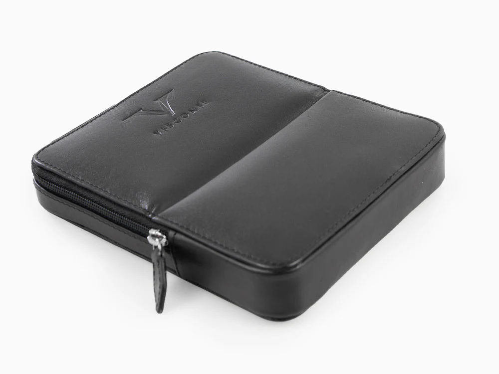 Visconti Accesorios Pen Case, Leather, 6 Writing Instruments, Black, KL40-06 - Image 6