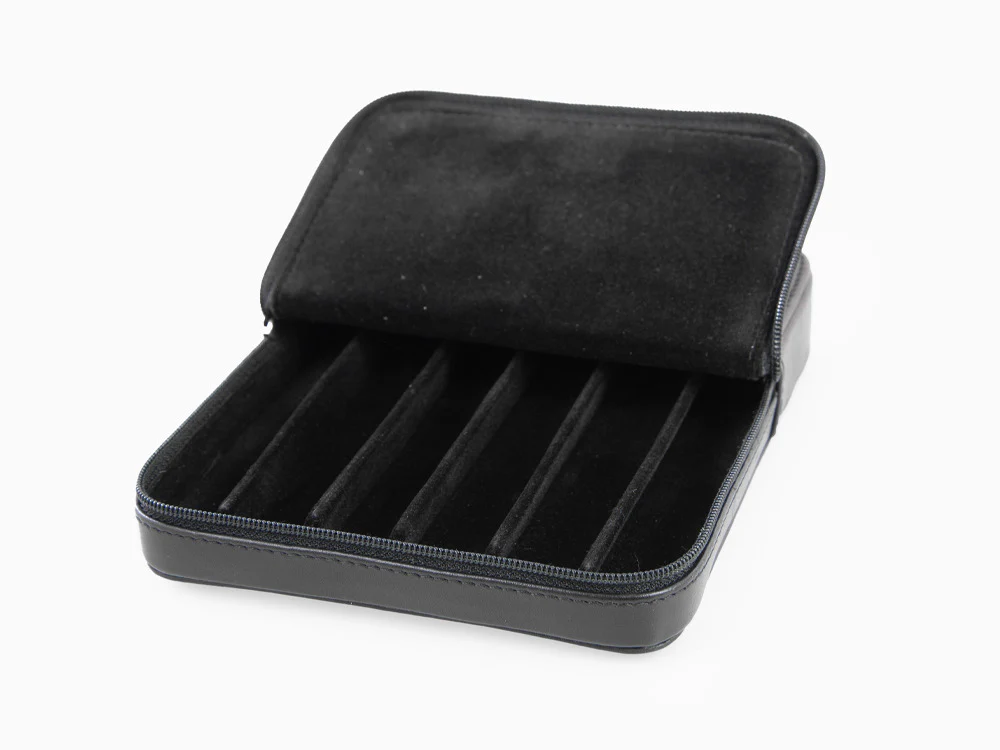 Visconti Accesorios Pen Case, Leather, 6 Writing Instruments, Black, KL40-06 - Image 8