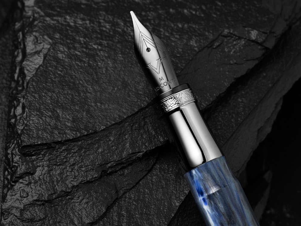 Visconti Comedia Caronte Fountain Pen, Blue, Ruthenium trim, KP10-54-FP - Image 8