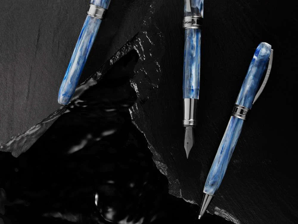 Visconti Comedia Caronte Rollerball pen, Blue, Ruthenium trim, KP10-54-RB - Image 9