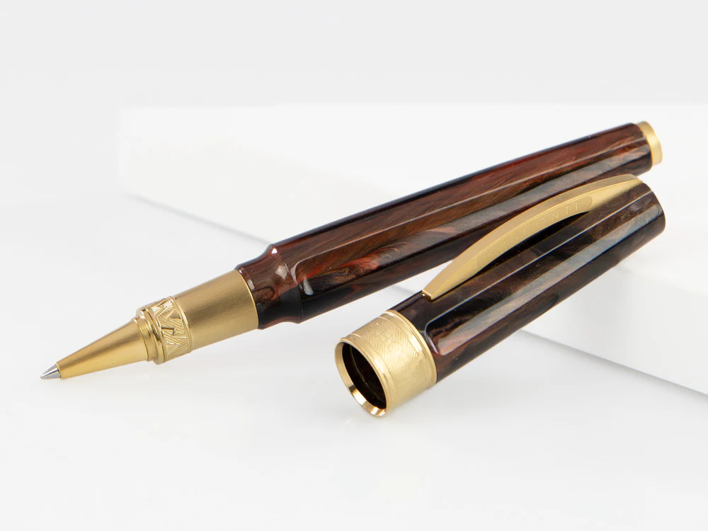 Visconti Mirage Mythos Apollo Rollerball pen, Gold plated, Brown KP07-08-RB - Image 4