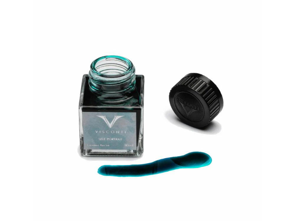 Visconti Portrait Ink Bottle, 30ml, Blue, Crystal, INKVG-30ML25 - Image 2