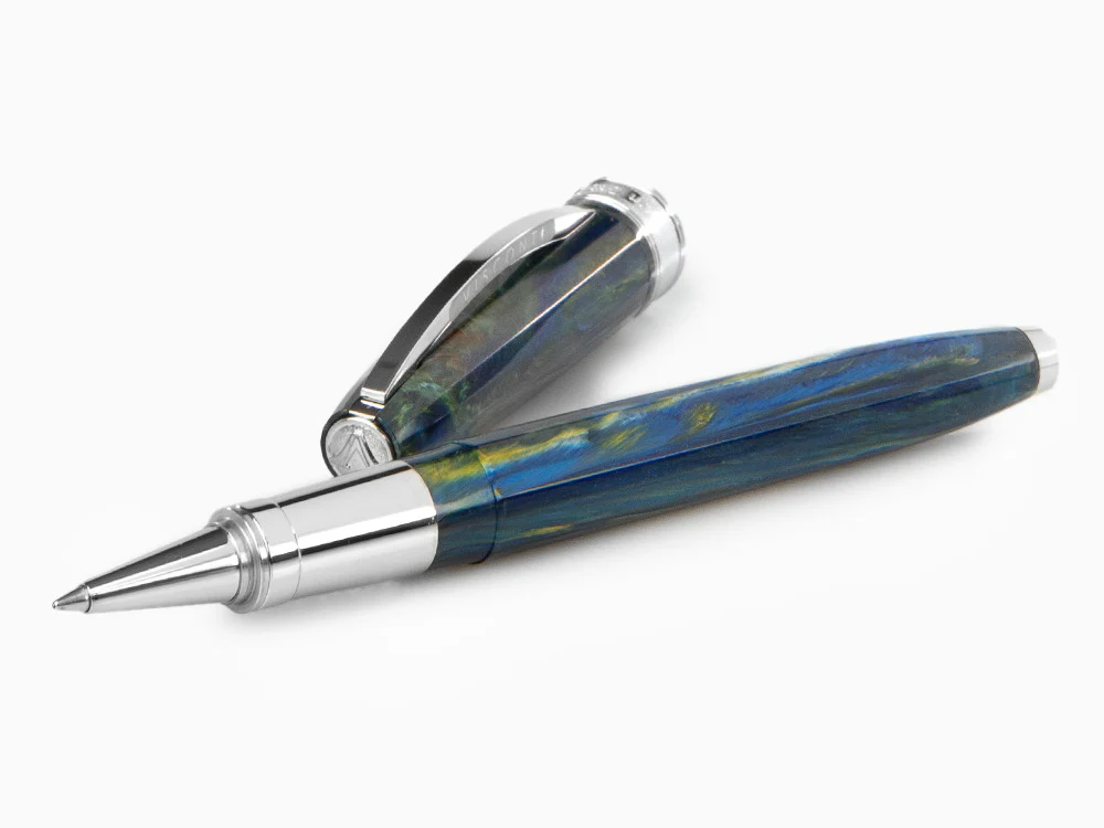 Visconti Van Gogh Starry Night Rollerball pen, Resin, Palladium, Blue KP12-04-RB - Image 7
