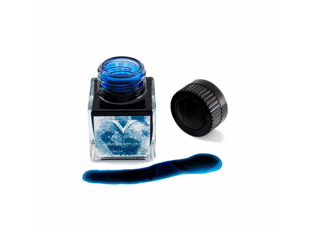 Visconti Wheatfield with crows Ink Bottle, 30ml, Blue, Crystal, INKVG-30ML41 - Image 2