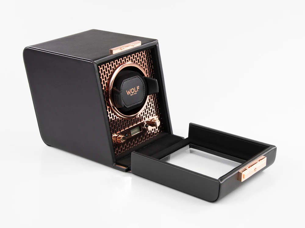 Watch winder, WOLF, Black, 1 Watch, Vegan Leather, 469116 - Image 4