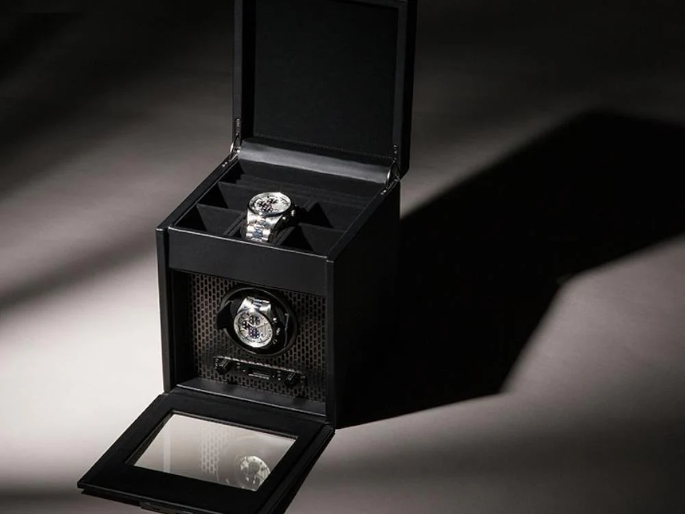 WOLF Axis Watch winder, 1 Watch, Black, Vegan Leather, 469203 - Image 5