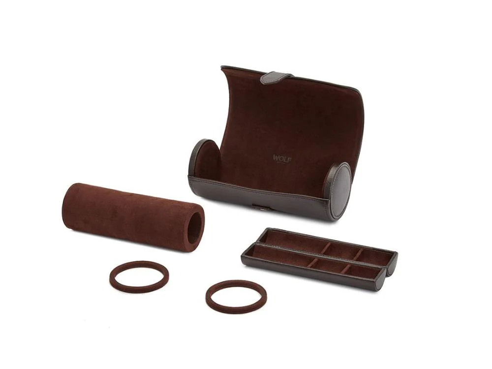 WOLF Blake Watch roll, 3 Watches, Brown, Leather, 305006 - Image 3
