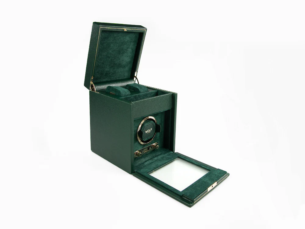 WOLF British Racing Watch winder, 1 Watch, Green, Vegan Leather, 792141 - Image 4