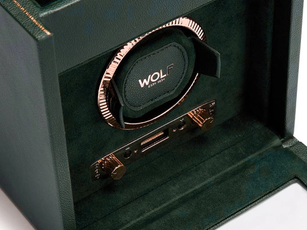 WOLF British Racing Watch winder, 1 Watch, Green, Vegan Leather, 792141 - Image 5
