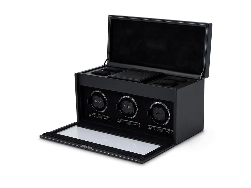 WOLF British Racing Watch winder, 3 Watches, Black, 792302 - Image 3