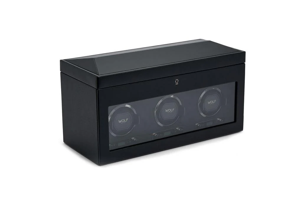 WOLF British Racing Watch winder, 3 Watches, Black, 792302 - Image 4