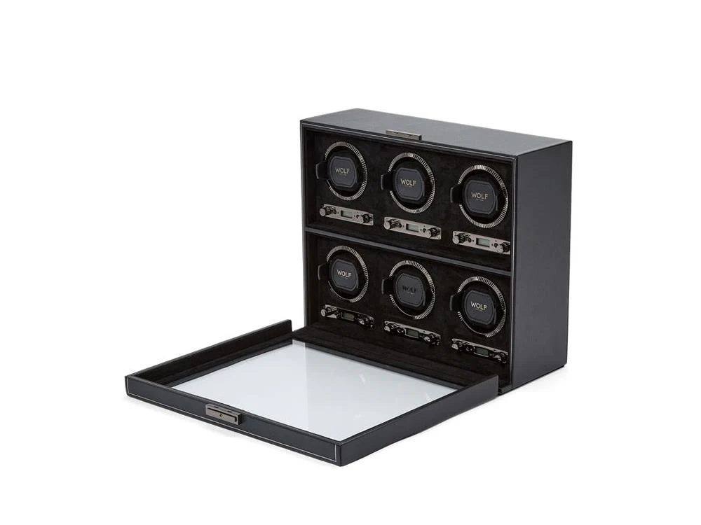 WOLF British Racing Watch winder, 6 Watches, Black, 792402 - Image 3