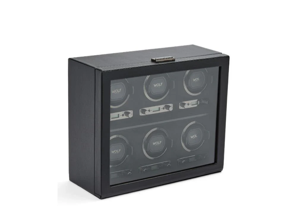 WOLF British Racing Watch winder, 6 Watches, Black, 792402 - Image 4