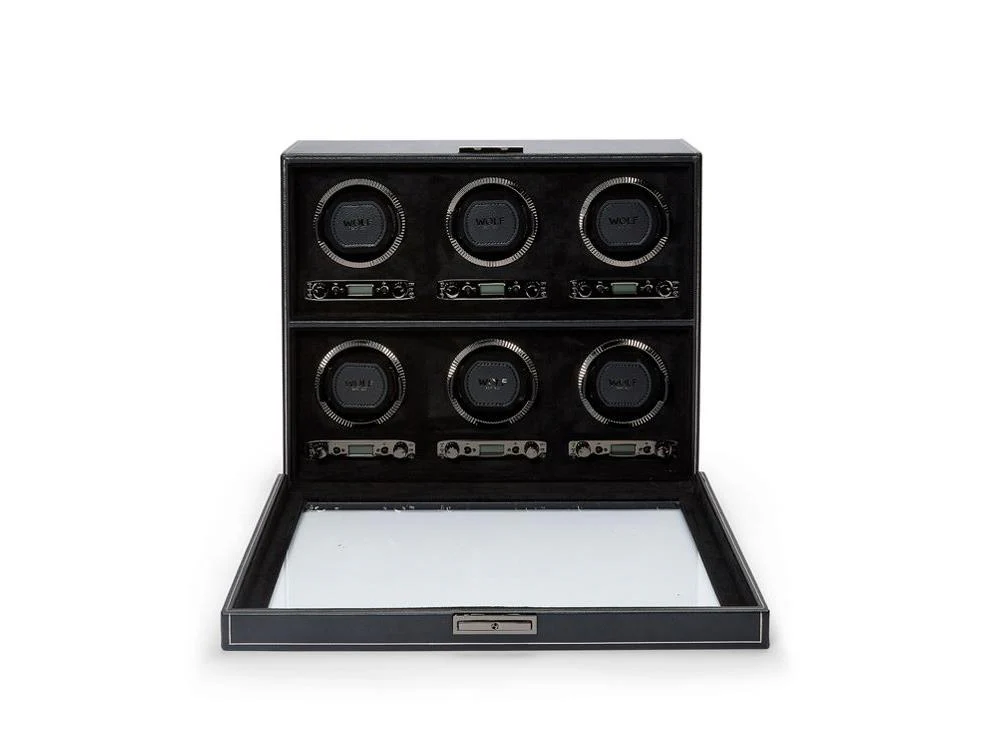 WOLF British Racing Watch winder, 6 Watches, Black, 792402 - Image 6