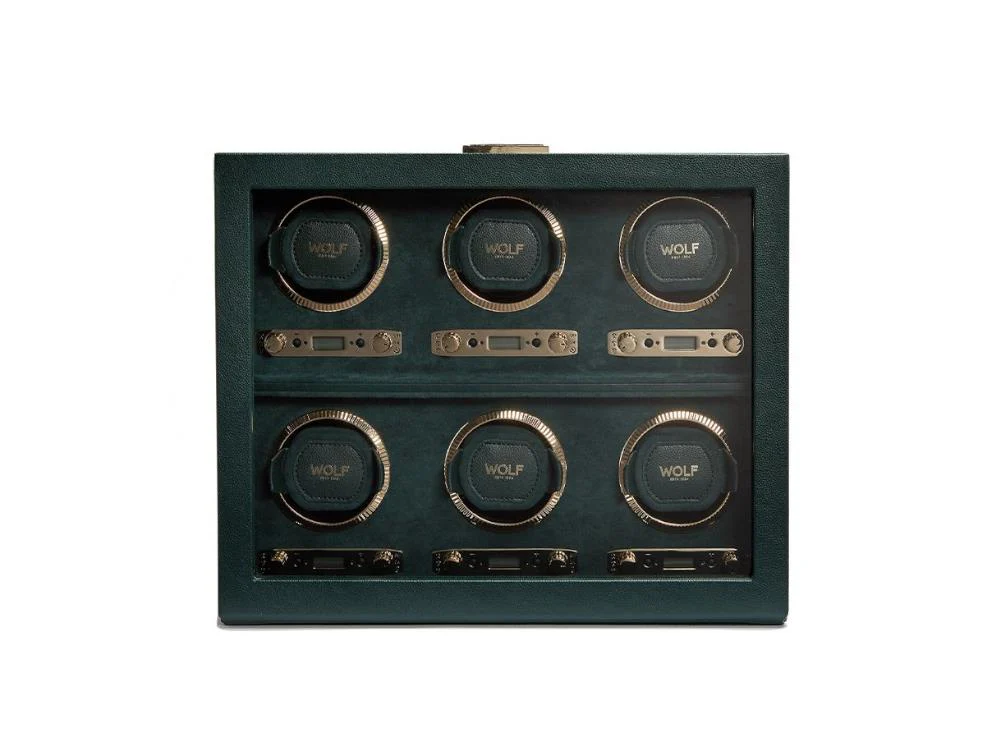 WOLF British Racing Watch winder, 6 Watches, Green, 792441 - Image 2