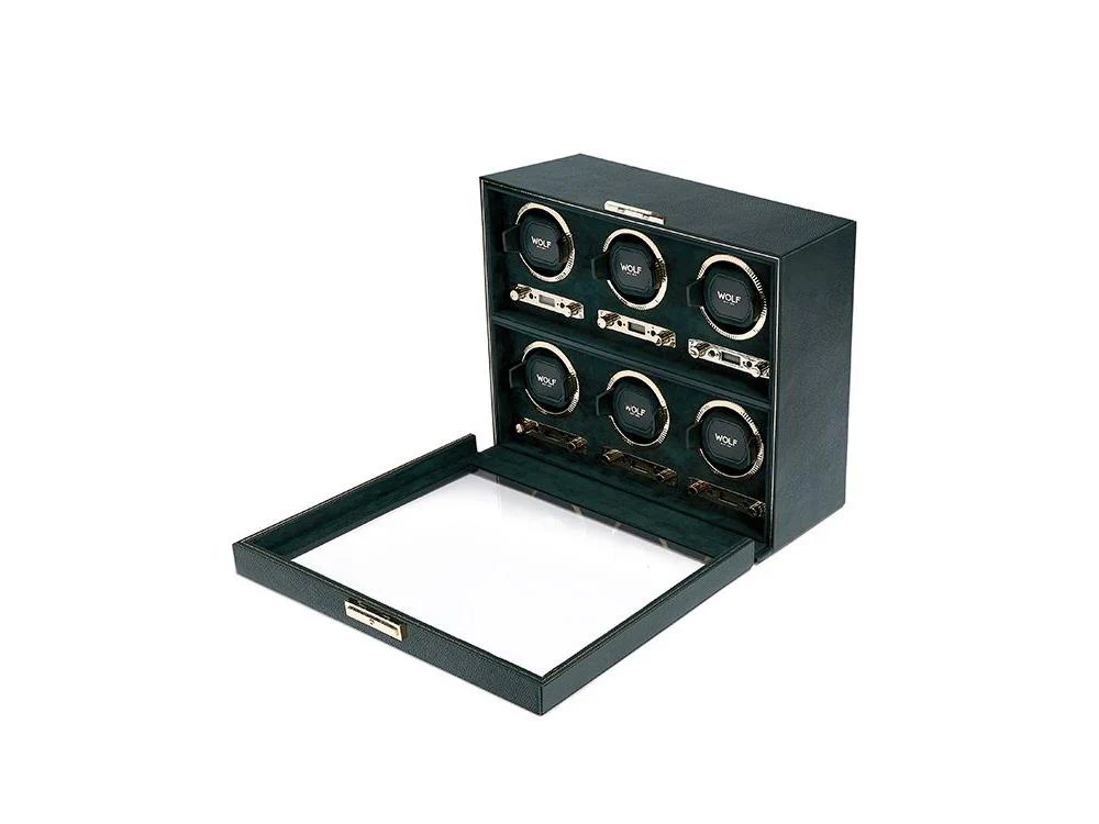 WOLF British Racing Watch winder, 6 Watches, Green, 792441 - Image 3