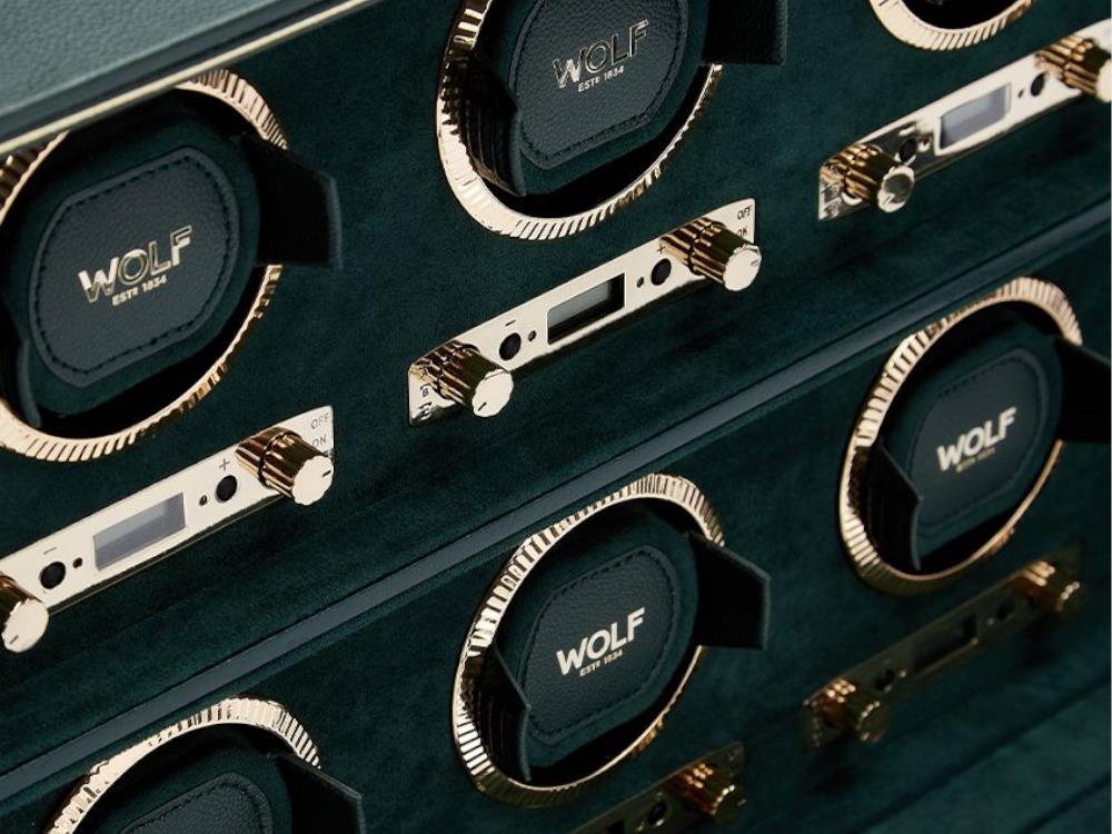 WOLF British Racing Watch winder, 6 Watches, Green, 792441 - Image 4