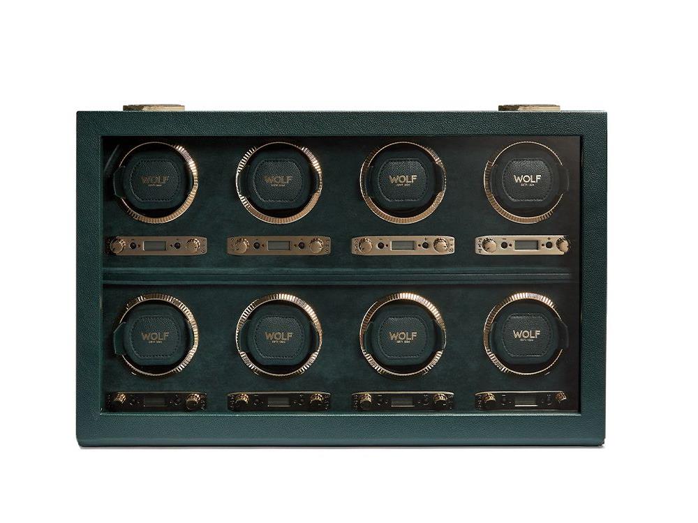 WOLF British Racing Watch winder, 8 Watches, Green, 792541 - Image 2