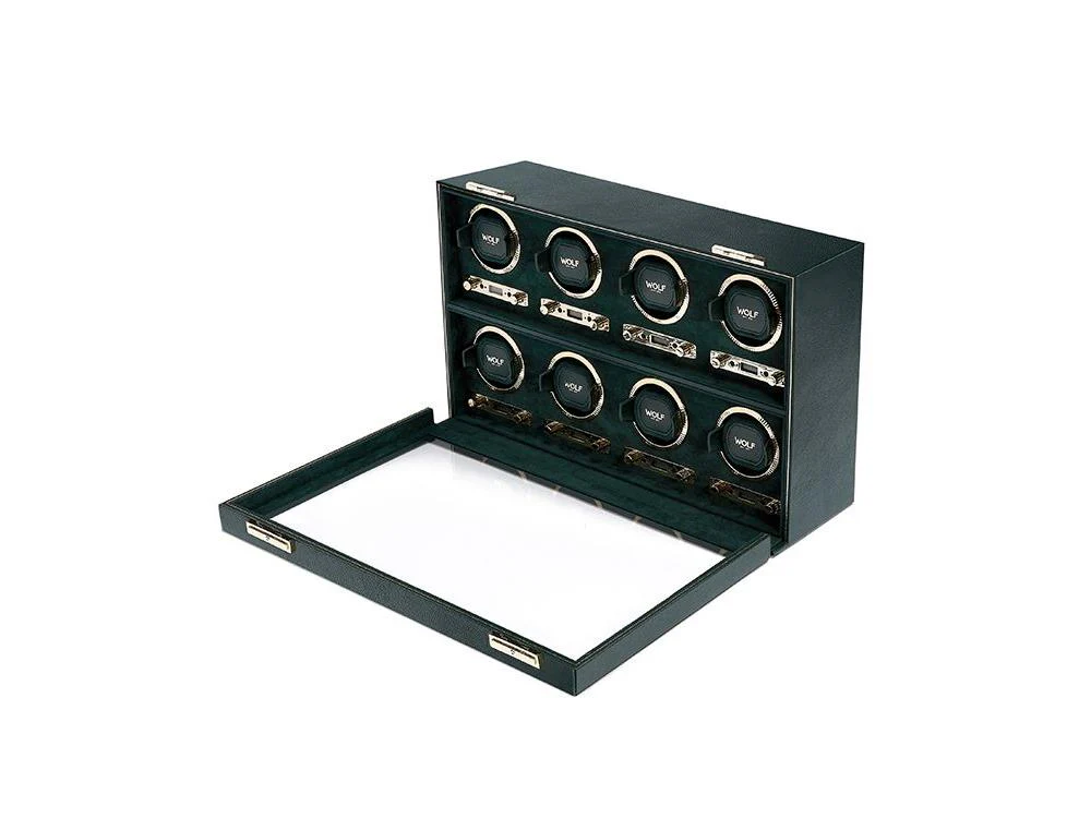 WOLF British Racing Watch winder, 8 Watches, Green, 792541 - Image 3