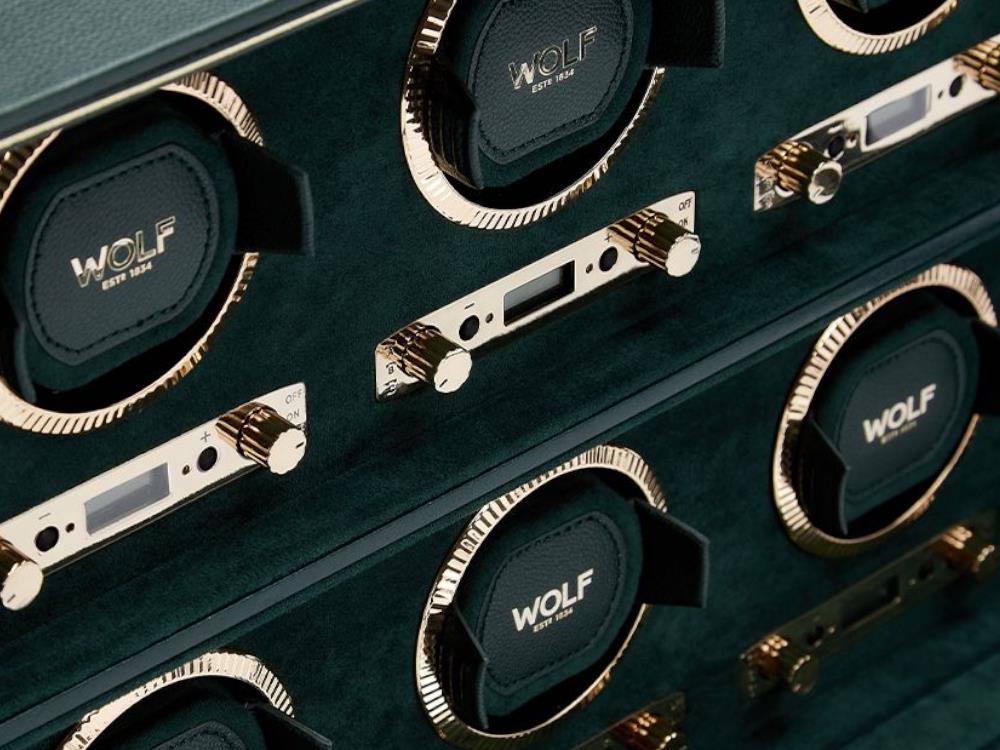 WOLF British Racing Watch winder, 8 Watches, Green, 792541 - Image 4