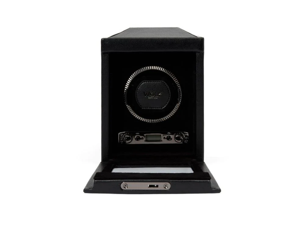WOLF British Racing Watch winder, Black, Vegan Leather, 793102 - Image 4