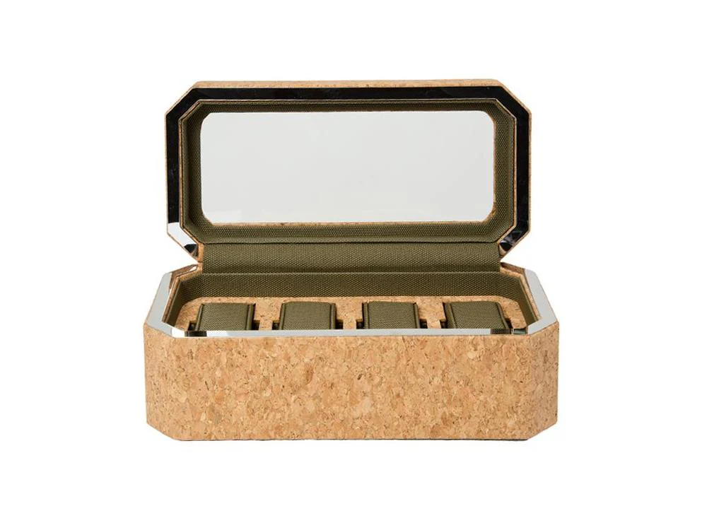 WOLF Cortica Watch box, 4 Watches, Cork, 668261 - Image 3