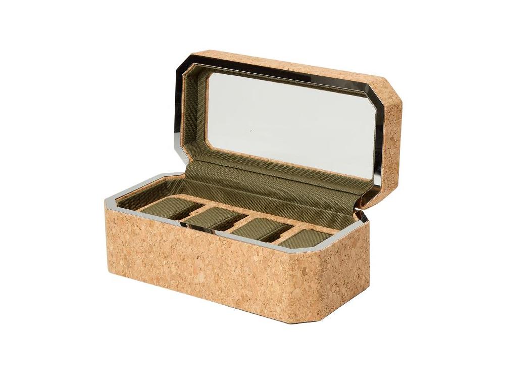 WOLF Cortica Watch box, 4 Watches, Cork, 668261 - Image 4
