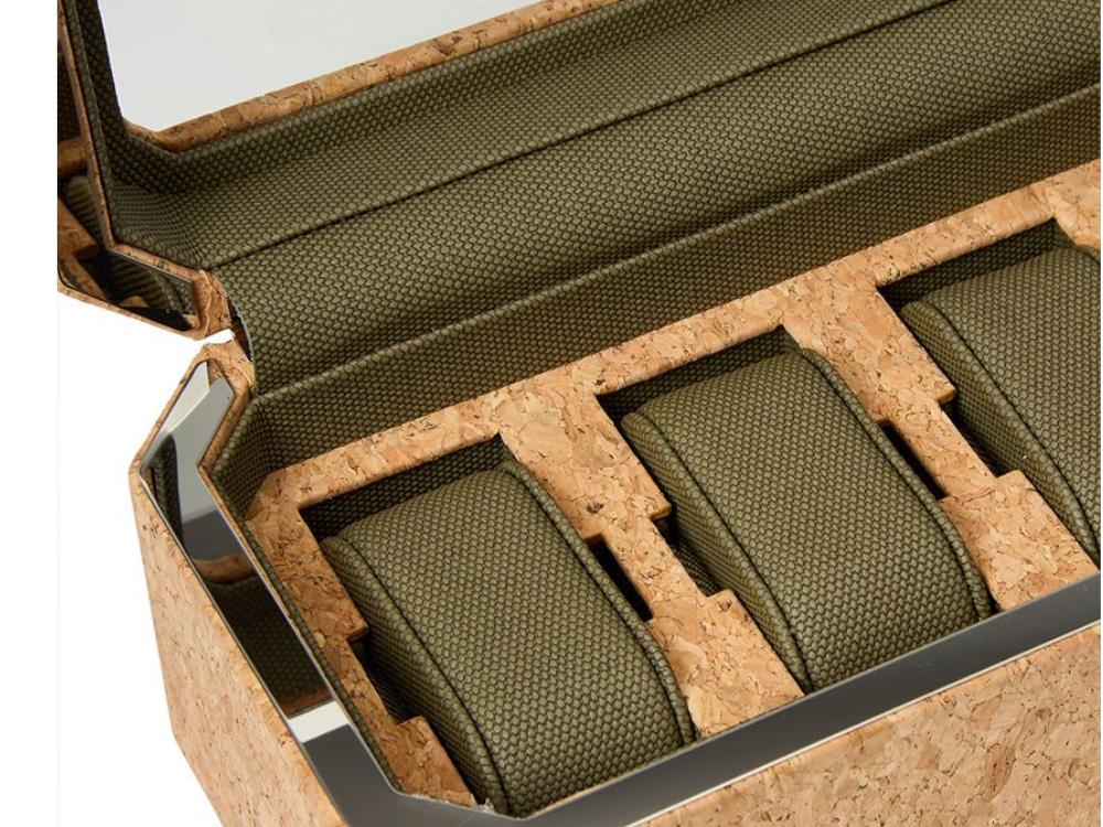 WOLF Cortica Watch box, 4 Watches, Cork, 668261 - Image 5