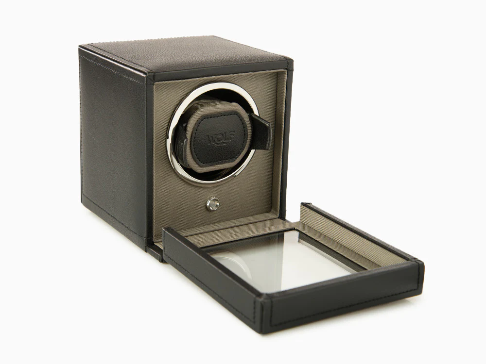 WOLF Cub Watch winder, 1 Watch, Black, Vegan Leather, 461103 - Image 2
