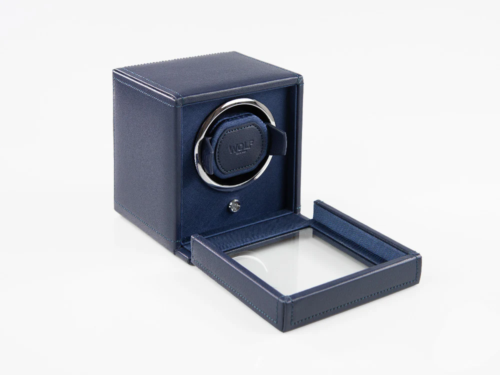 WOLF Cub Watch winder, 1 Watch, Blue, Vegan Leather, 461117 - Image 4