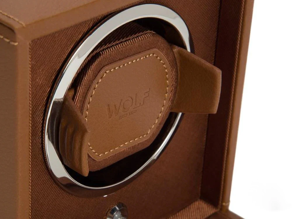 WOLF Cub Watch winder, 1 Watch, Brown, Vegan Leather, 461127 - Image 5