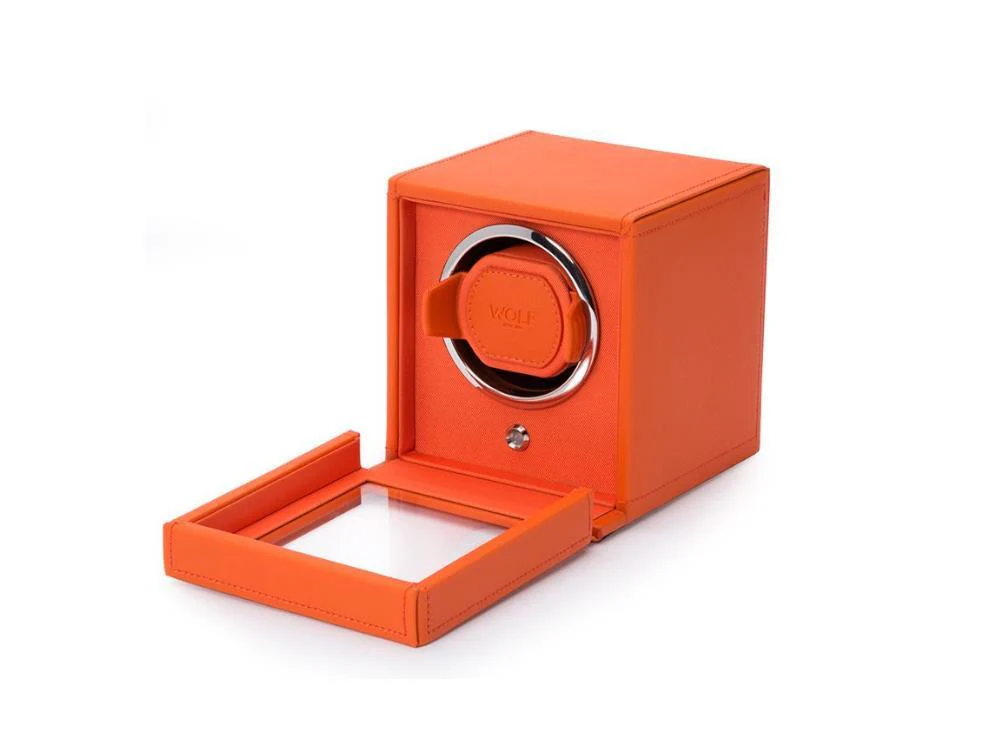 WOLF Cub Watch winder, 1 Watch, Orange, Vegan Leather, 461139 - Image 3
