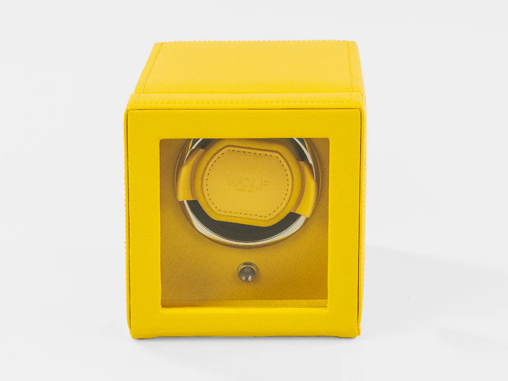 WOLF Cub Watch winder, 1 Watch, Yellow, Vegan Leather, 461192 - Image 2