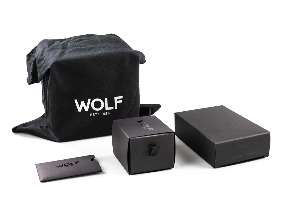 WOLF Cub Watch winder, 2 Watches, Black, Vegan Leather, 461203 - Image 8