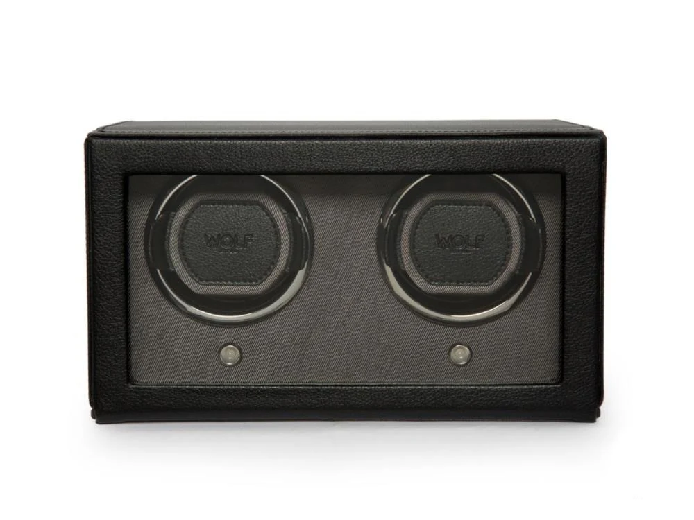 WOLF Cub Watch winder, 2 Watches, Black, Vegan Leather, 461203 - Image 9