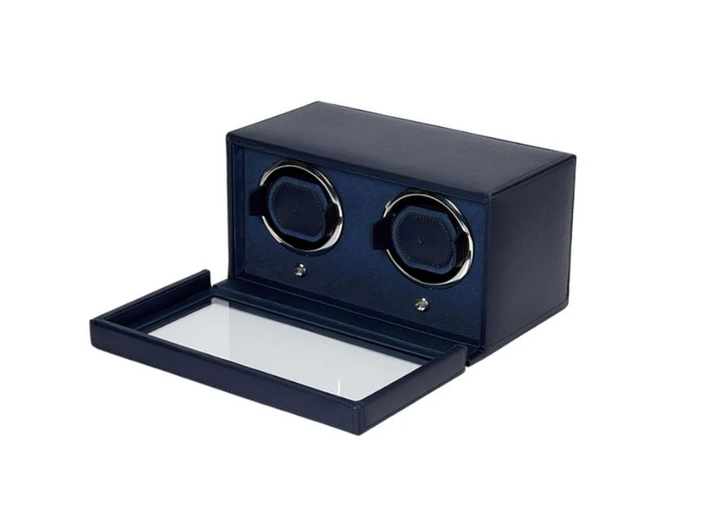 WOLF Cub Watch winder, 2 Watches, Blue, Vegan Leather, 461217 - Image 3