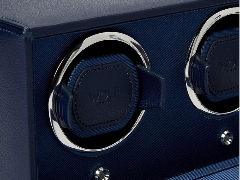 WOLF Cub Watch winder, 2 Watches, Blue, Vegan Leather, 461217 - Image 4