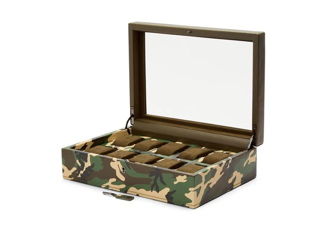WOLF Elements Earth Watch box, 10 Watches, Green, Vegan Leather, 665430 - Image 3