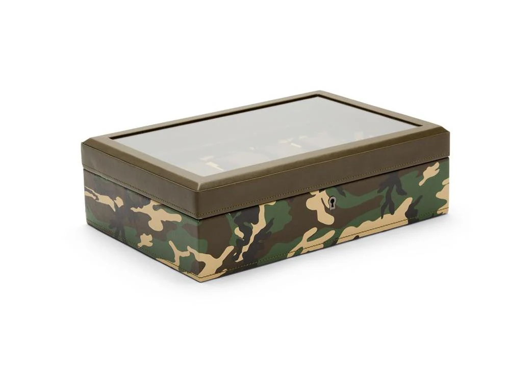 WOLF Elements Earth Watch box, 10 Watches, Green, Vegan Leather, 665430 - Image 4