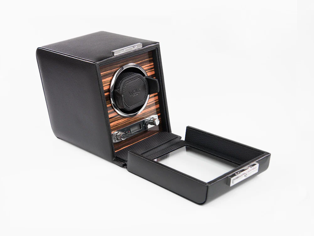 WOLF Roadster Watch winder, 1 Watch, Black, Vegan Leather, 457056 - Image 4