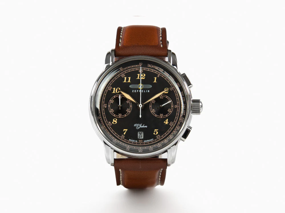 Zeppelin 100 Jahre Zeppelin Ed.2 Quartz Watch, Black, 42 mm, Chronograph, 7674-3 - Image 2