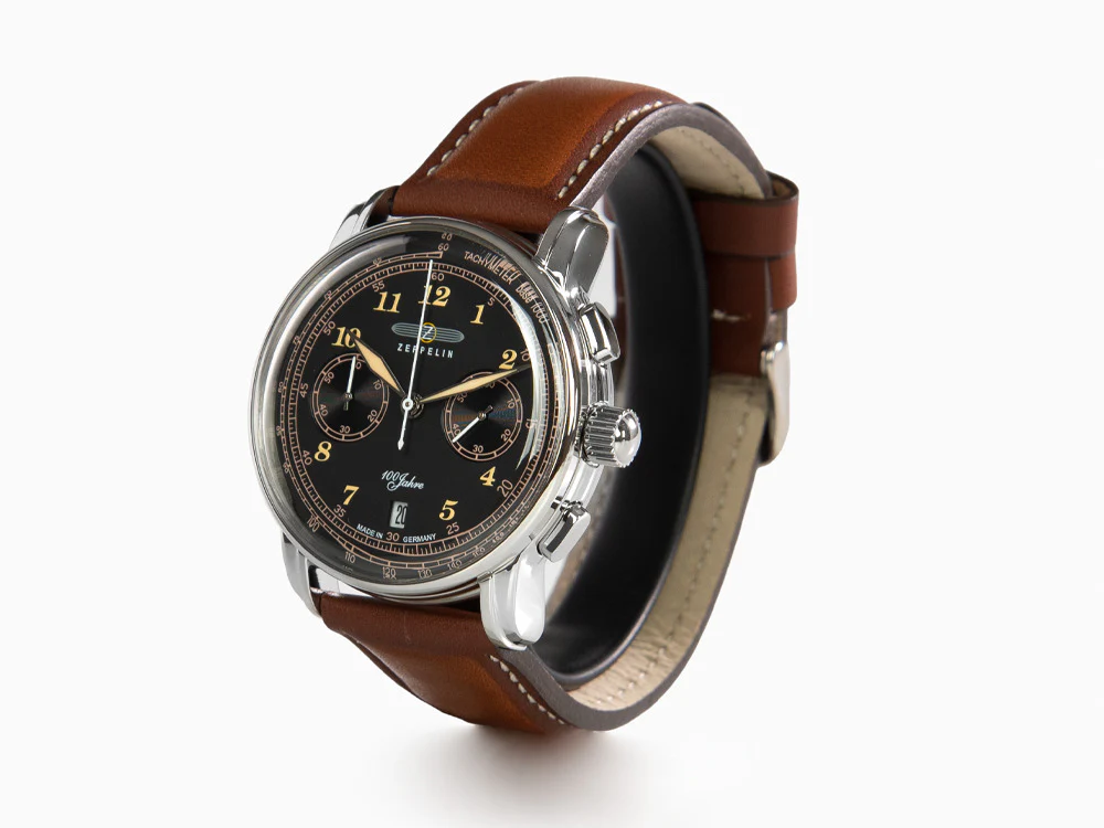Zeppelin 100 Jahre Zeppelin Ed.2 Quartz Watch, Black, 42 mm, Chronograph, 7674-3 - Image 4
