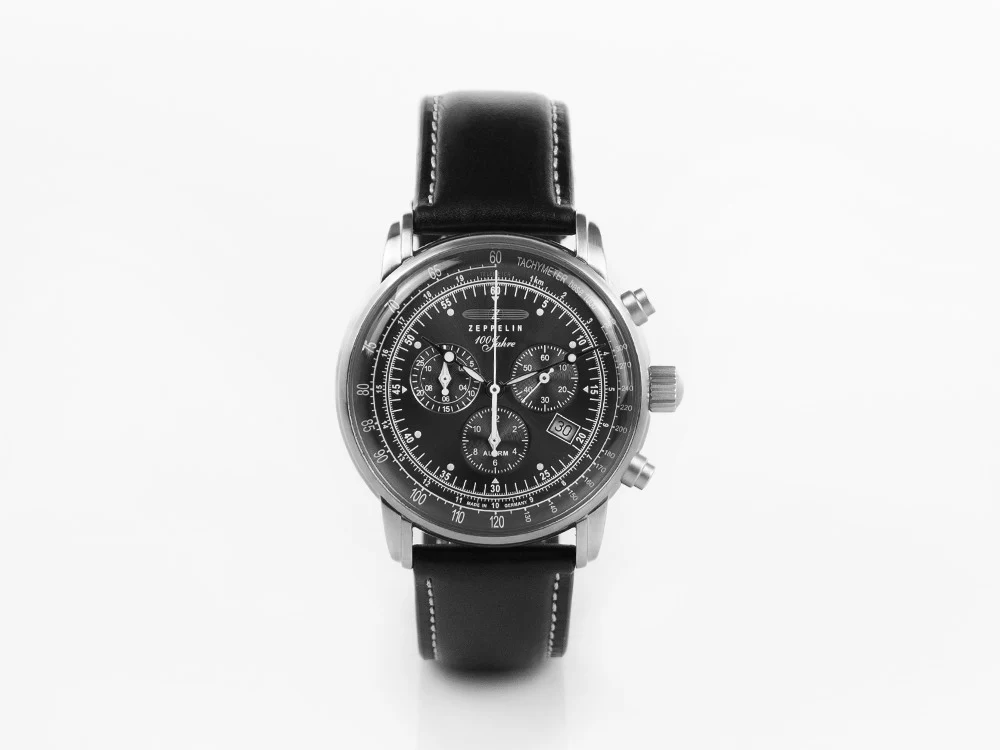 Zeppelin 100 Years Zeppelin Ed. 1 Quartz Watch, Black, 42 mm, Day, 7680-2 - Image 2