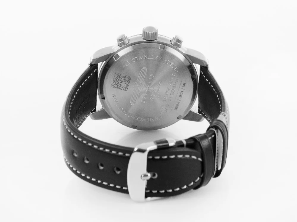 Zeppelin 100 Years Zeppelin Ed. 1 Quartz Watch, Black, 42 mm, Day, 7680-2 - Image 3