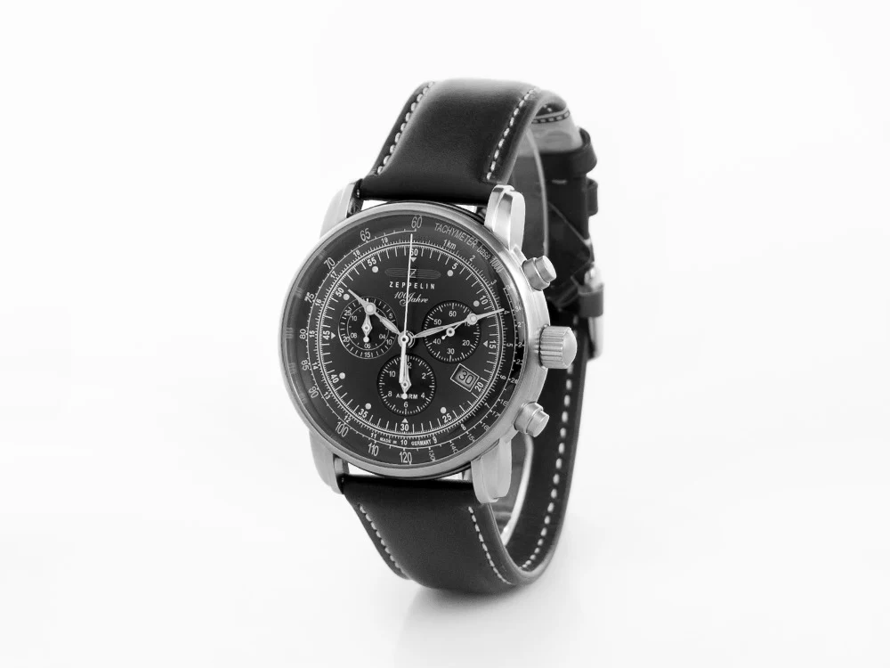 Zeppelin 100 Years Zeppelin Ed. 1 Quartz Watch, Black, 42 mm, Day, 7680-2 - Image 4