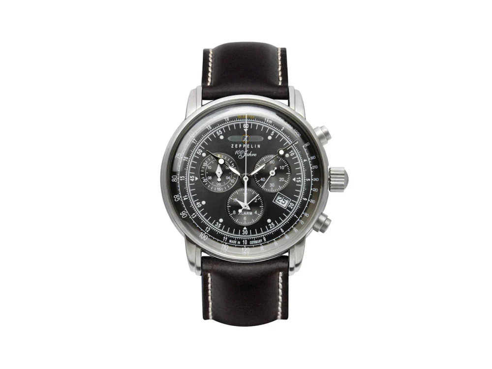 Zeppelin 100 Years Zeppelin Ed. 1 Quartz Watch, Black, 42 mm, Day, 7680-2 - Image 9